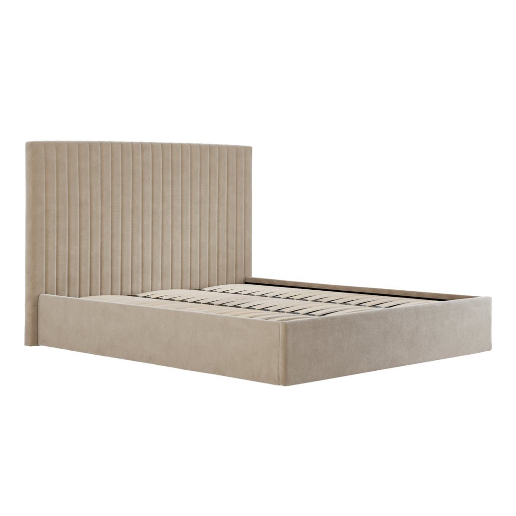 Soho Nordic Beige Tall Ottoman Super King Size Bed - Skandi London