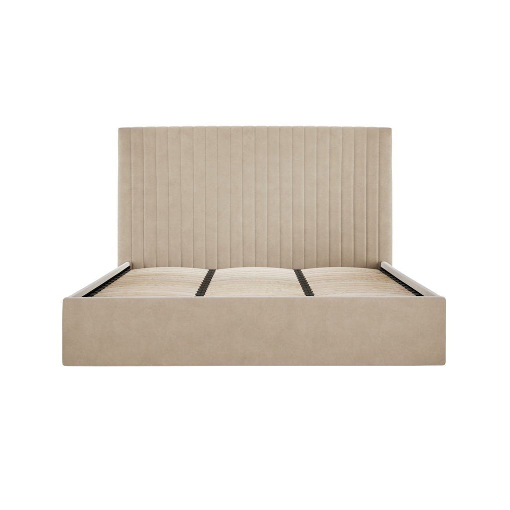 Soho Nordic Beige Tall Ottoman Super King Size Bed - Skandi London