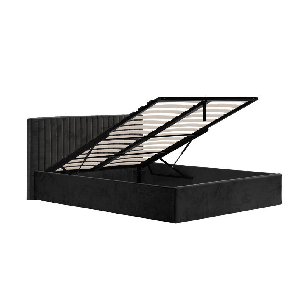 Soho Nordic Black Ottoman Double Bed - Skandi London