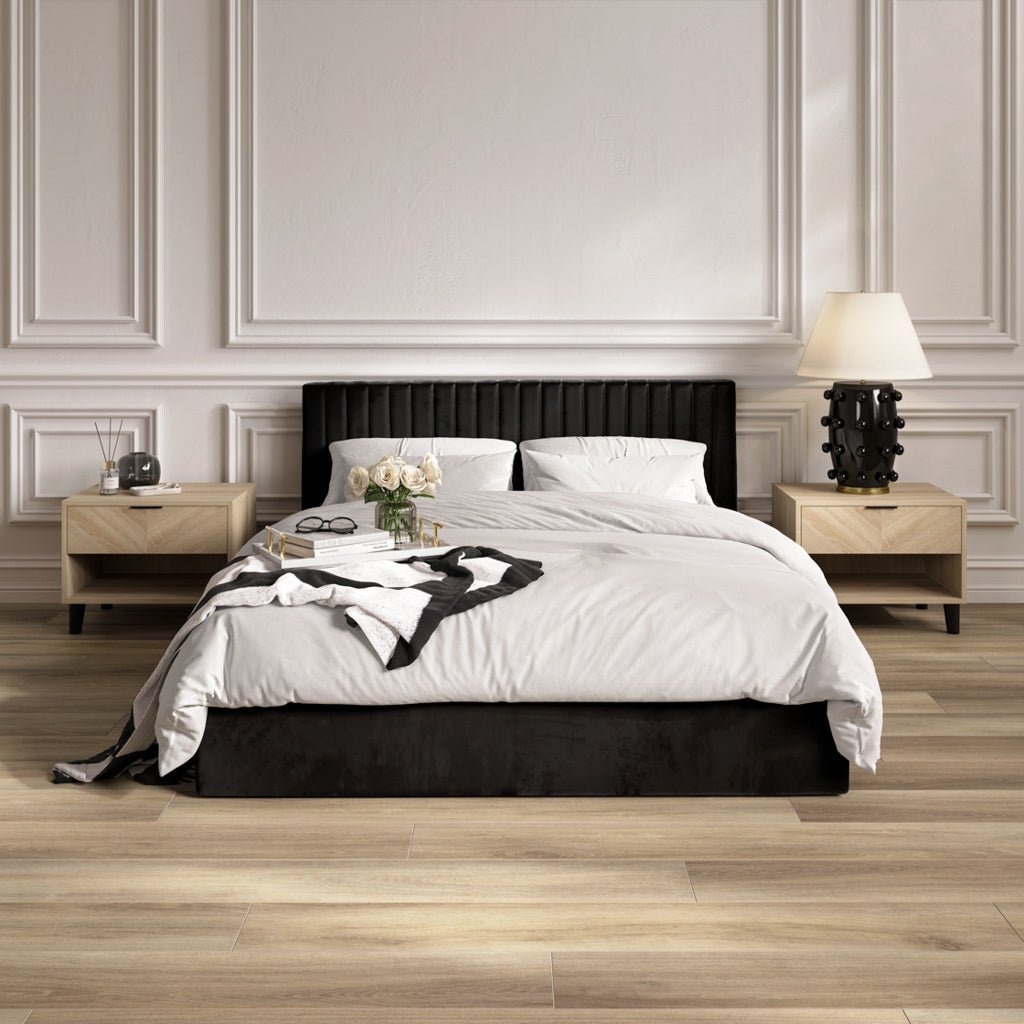 Soho Nordic Black Ottoman King Size Bed - Skandi London