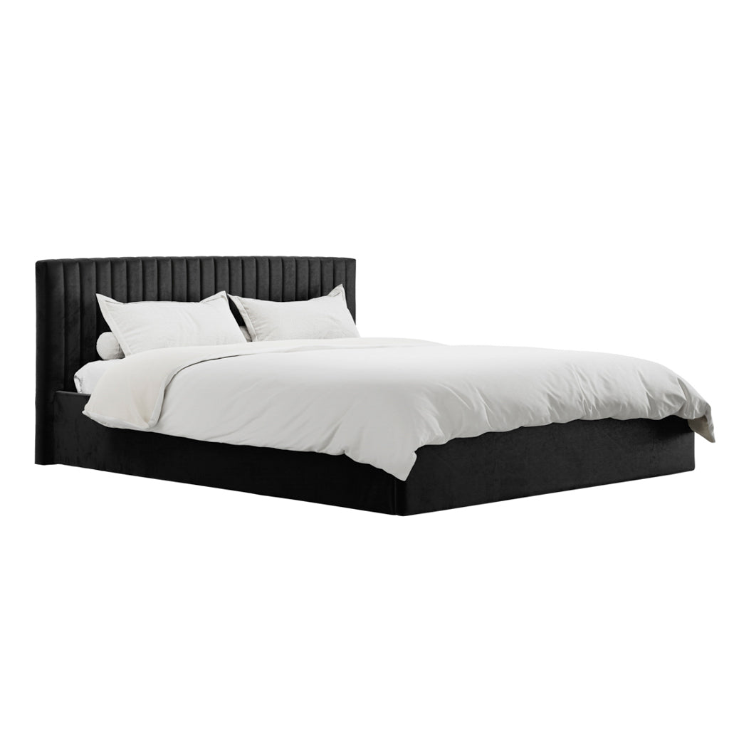 Soho Nordic Black Ottoman Super King Size Bed - Skandi London