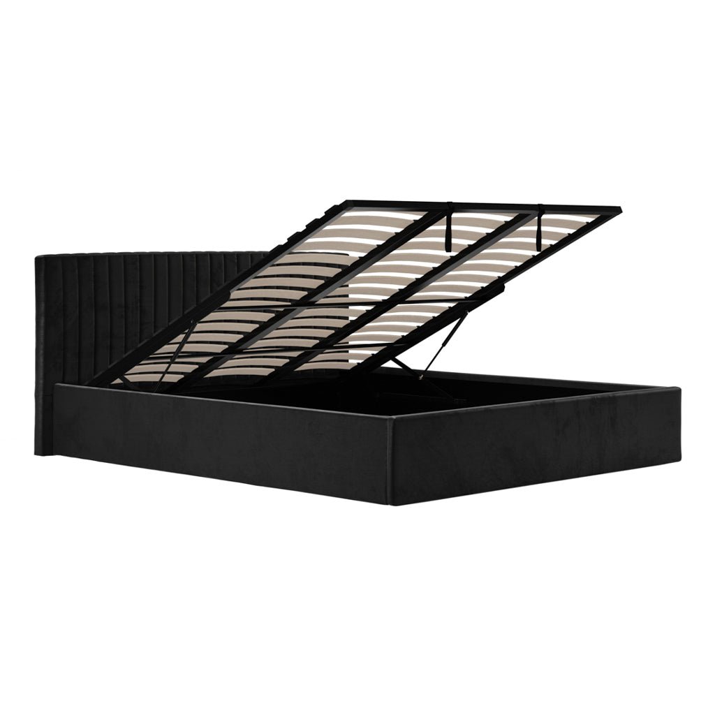 Soho Nordic Black Ottoman Super King Size Bed - Skandi London