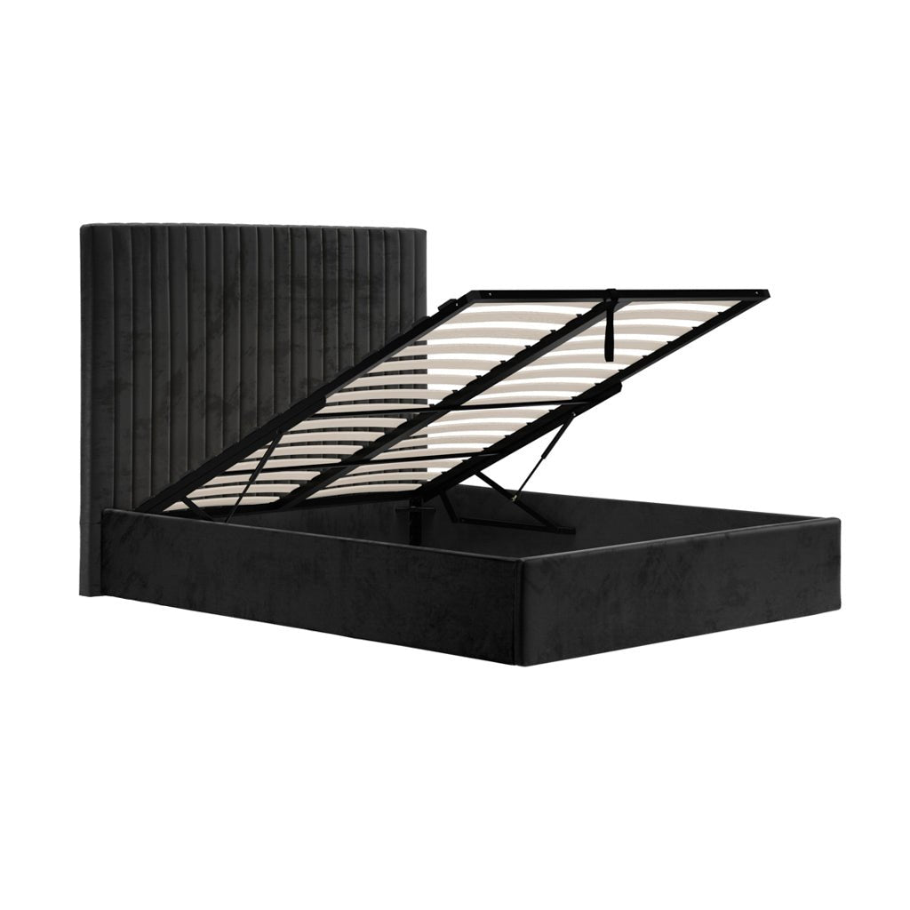 Soho Nordic Black Tall Ottoman King Size Bed - Skandi London