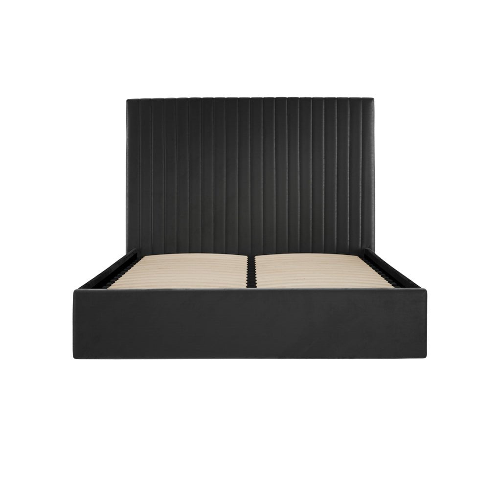 Soho Nordic Black Tall Ottoman King Size Bed - Skandi London