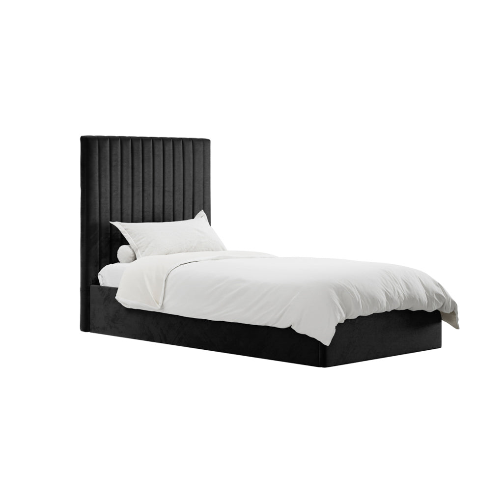 Soho Nordic Black Tall Ottoman Single Bed - Skandi London