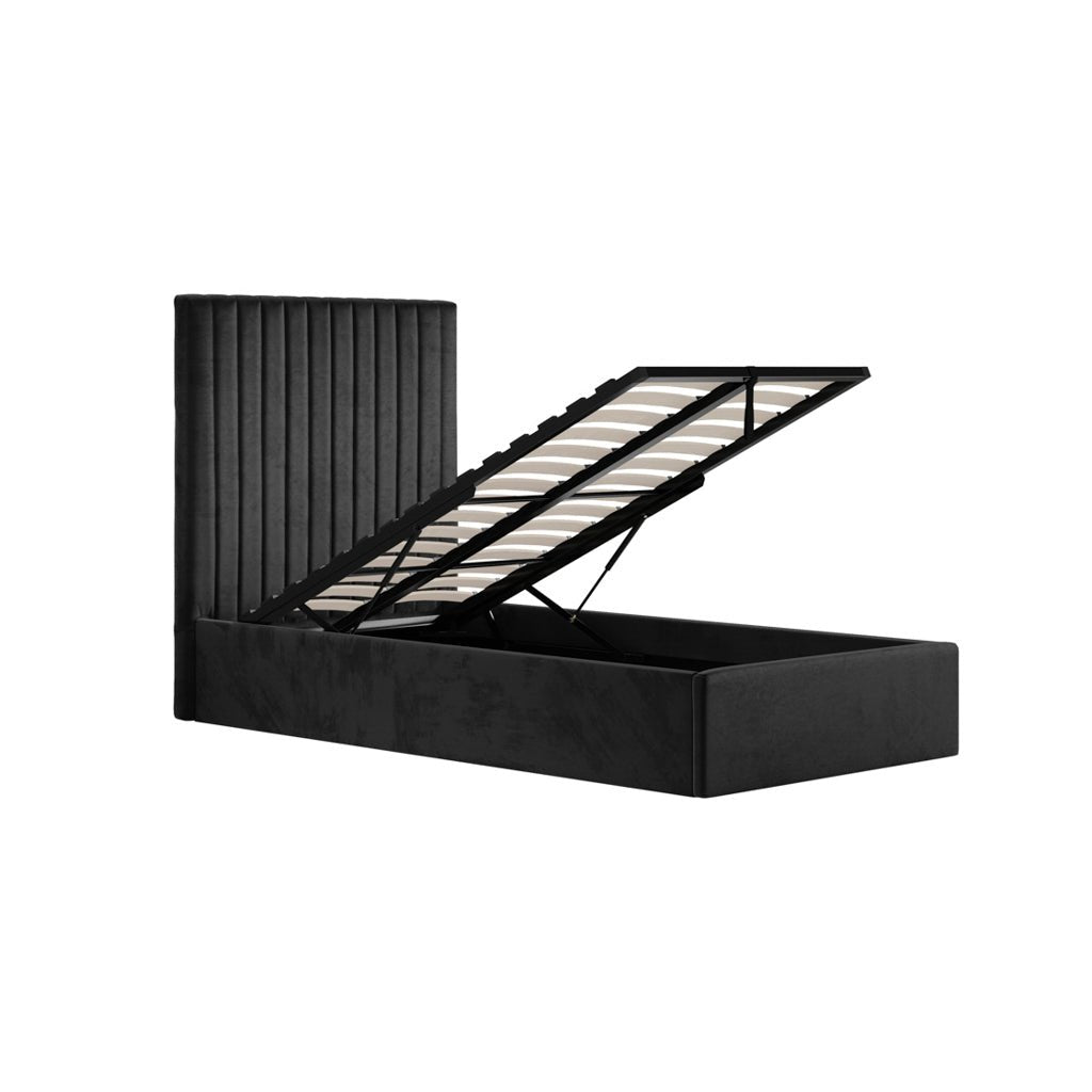 Soho Nordic Black Tall Ottoman Single Bed - Skandi London