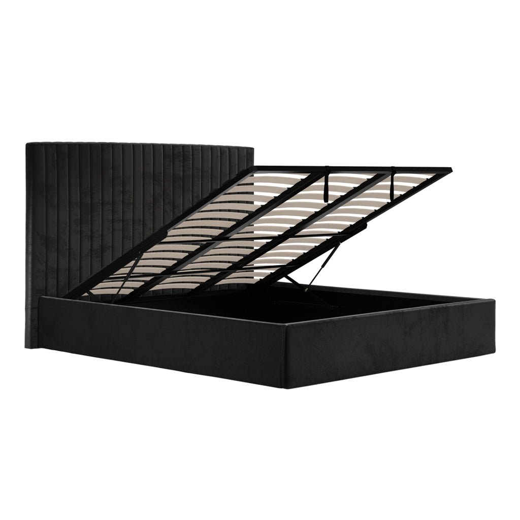 Soho Nordic Black Tall Ottoman Super King Size Bed - Skandi London