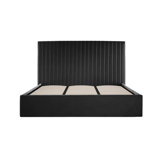 Soho Nordic Black Tall Ottoman Super King Size Bed - Skandi London