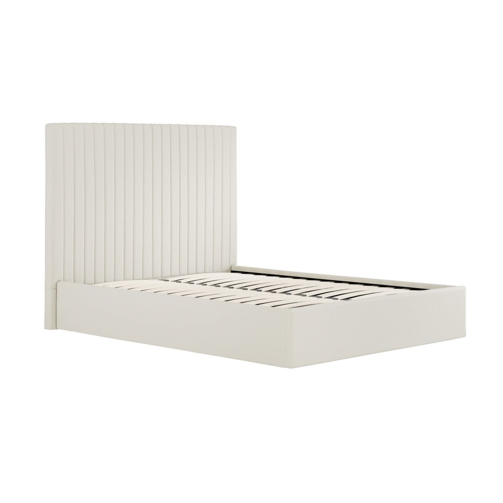 Soho Nordic Milk Tall Ottoman King Size Bed - Skandi London