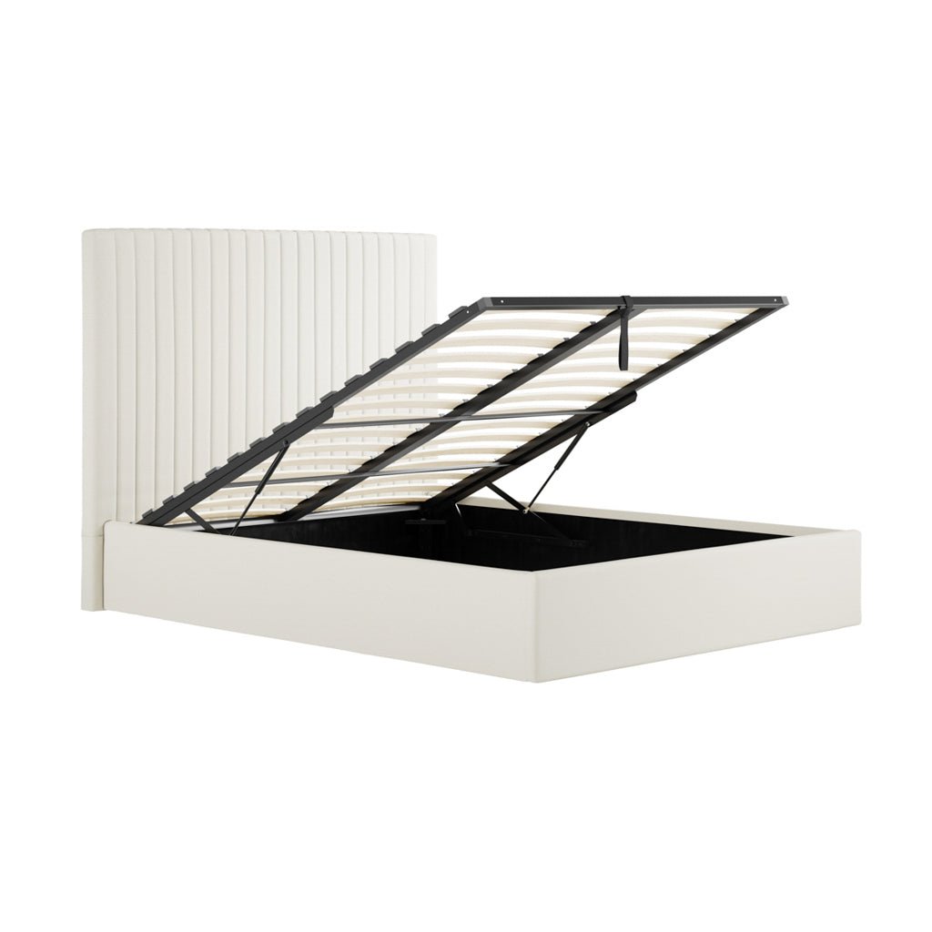 Soho Nordic Milk Tall Ottoman King Size Bed - Skandi London