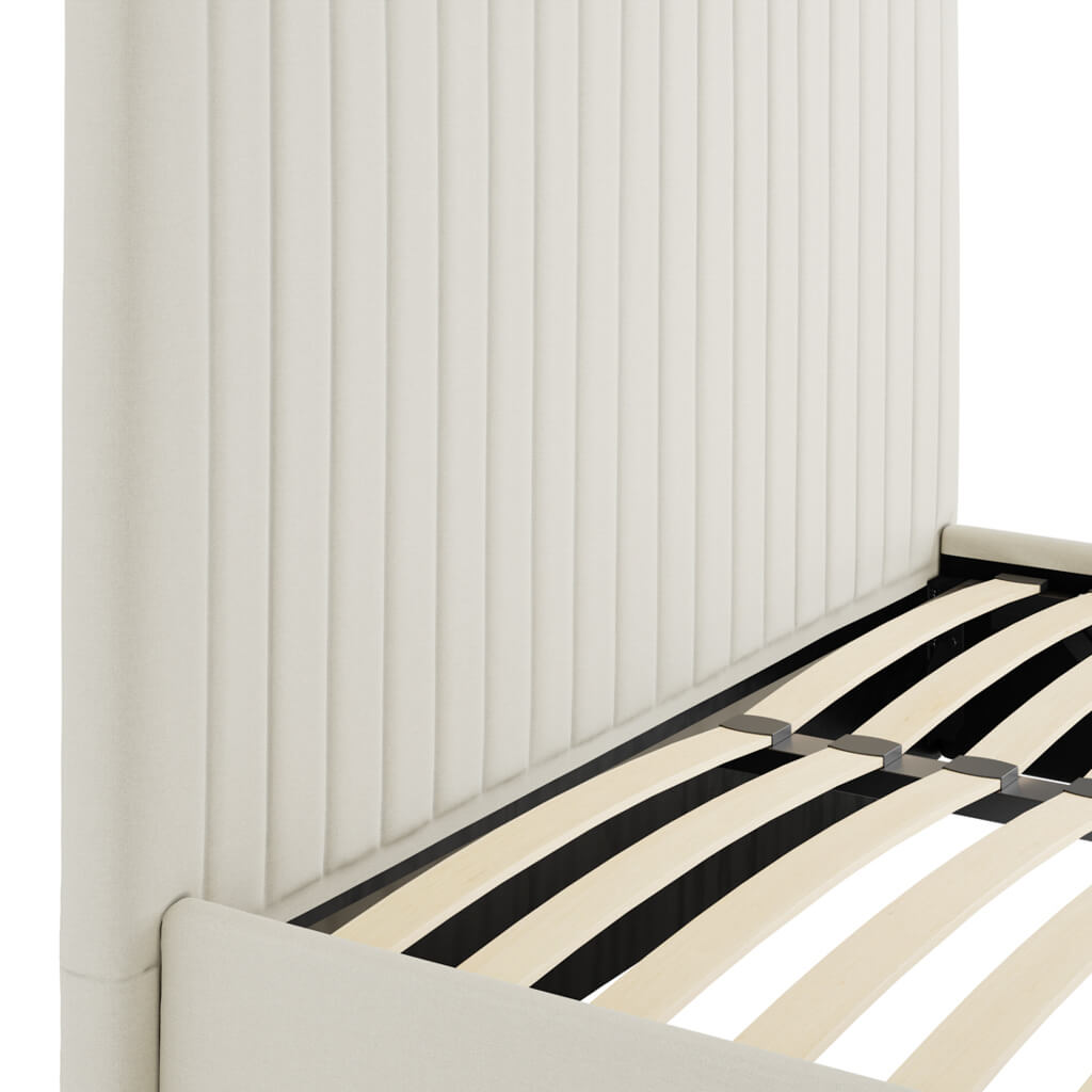 Soho Nordic Milk Tall Ottoman King Size Bed - Skandi London