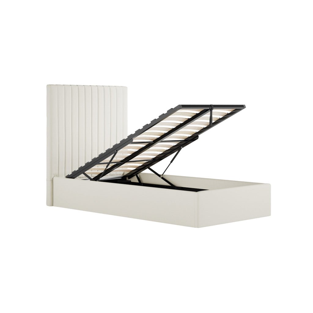 Soho Nordic Milk Tall Ottoman Single Bed - Skandi London