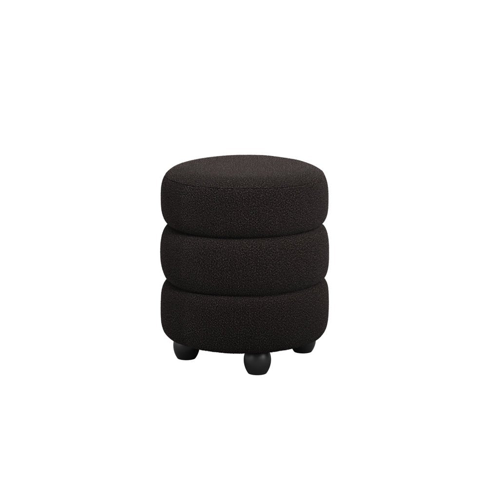 Nova Black & Black Pouffe - Skandi London