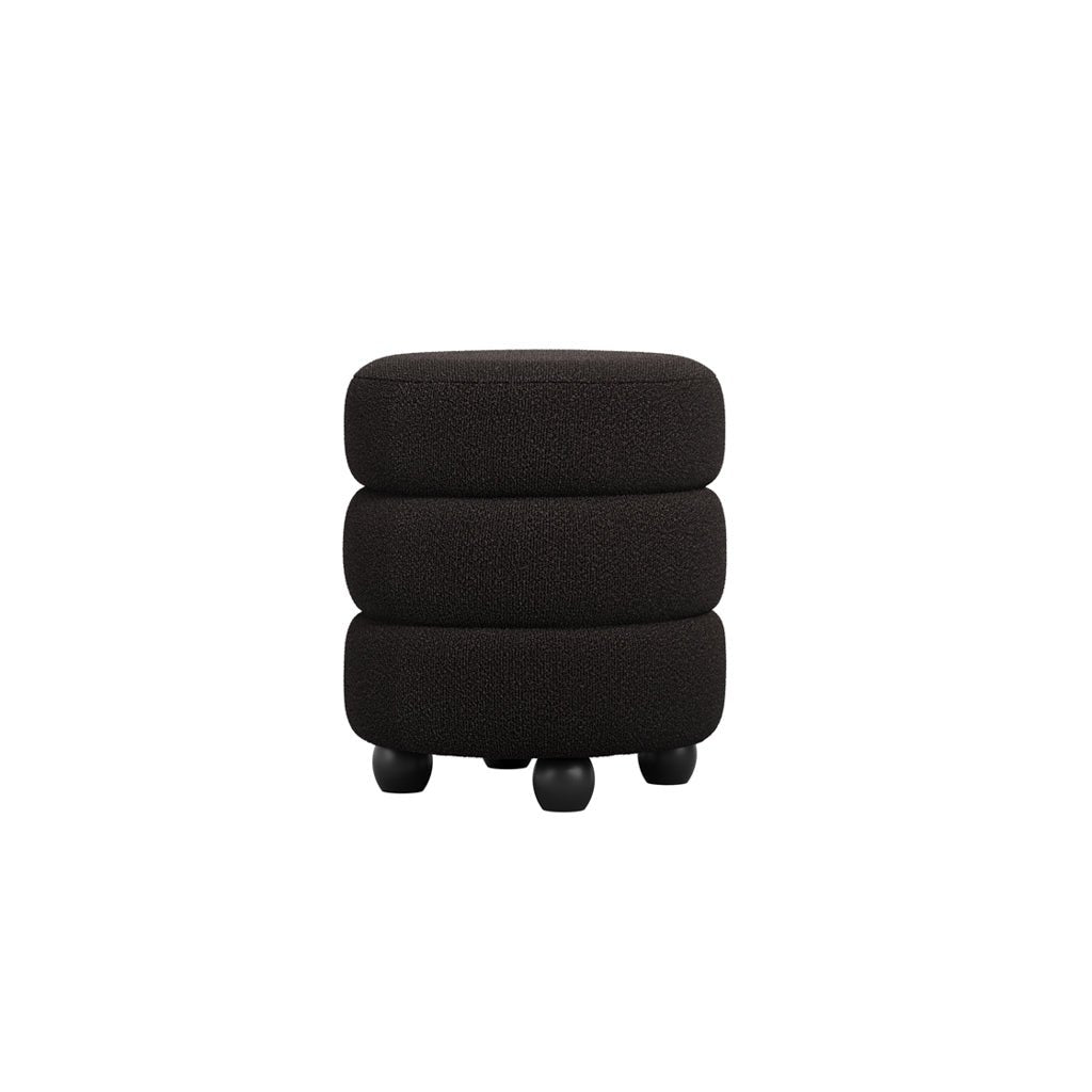 Nova Black & Black Pouffe - Skandi London
