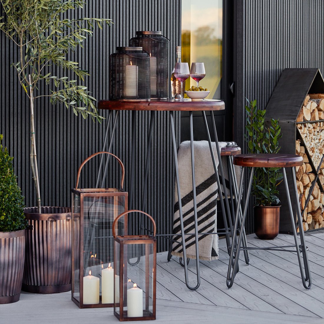 Thoren Tall Lantern in Copper - Medium - Skandi London