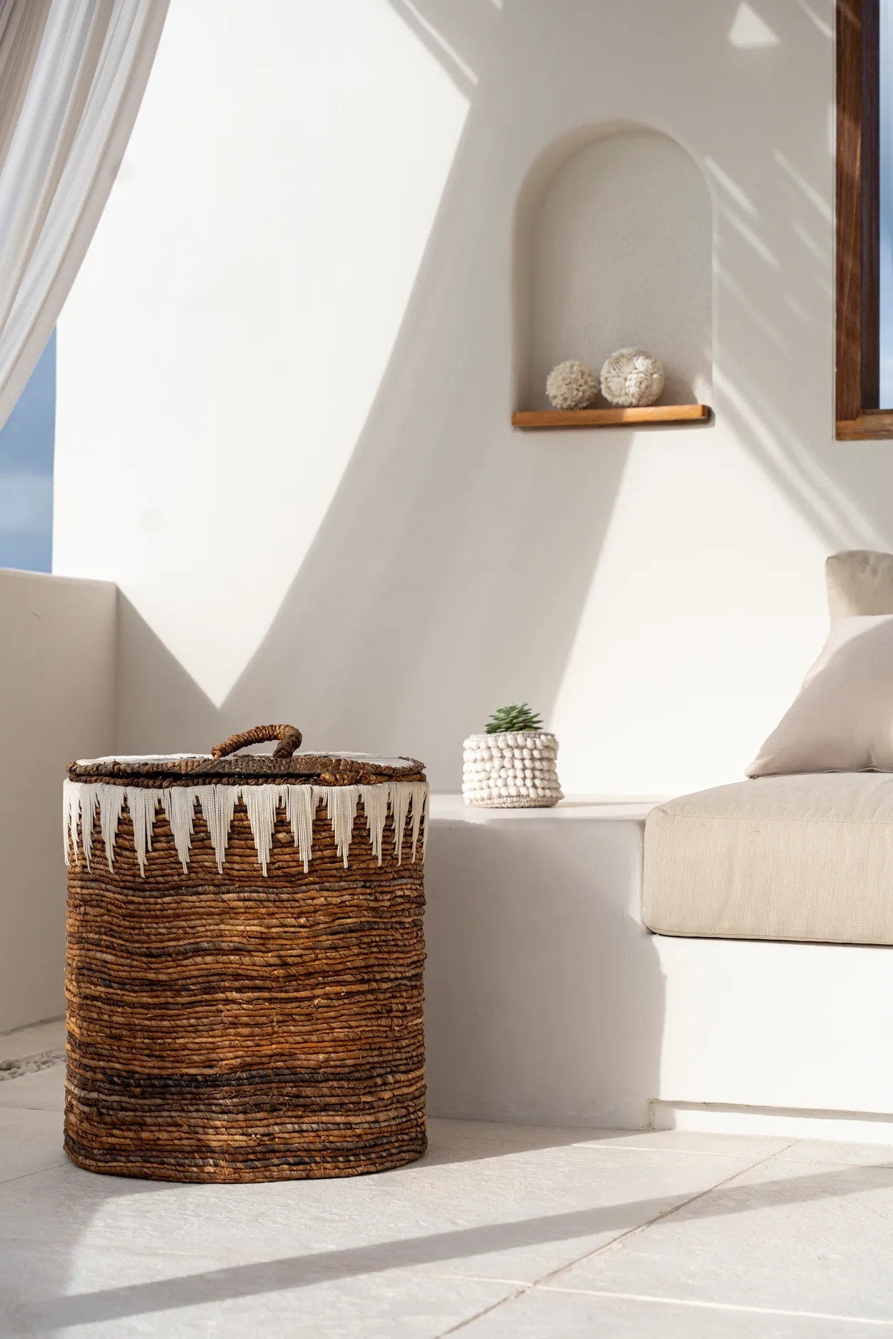 The Banana Stitched Laundry Baskets - Large