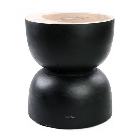 The Karbun Stool Table - Black Natural