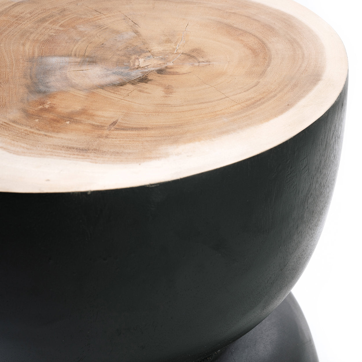 The Karbun Stool Table - Black Natural