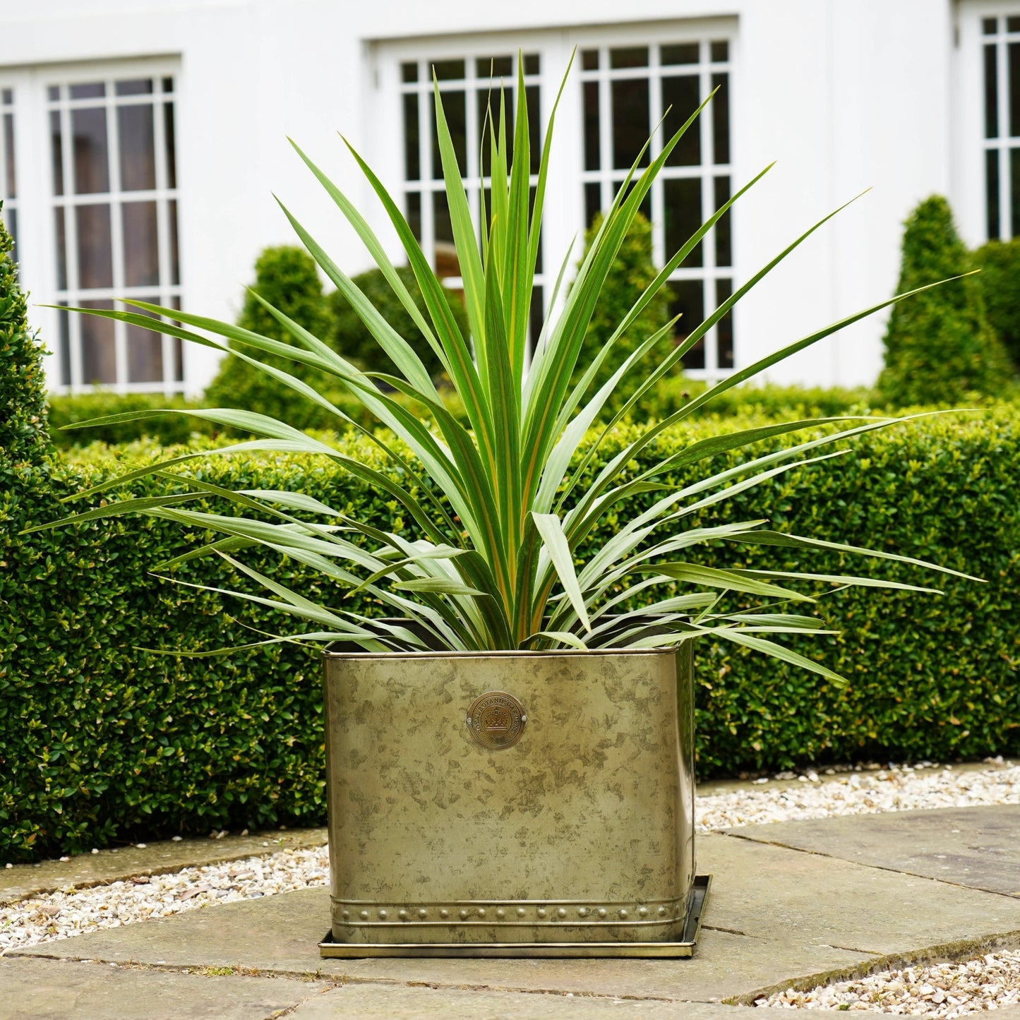 Skandi London Tall Luxe Outdoor Planter in Brass - Tall - Skandi London