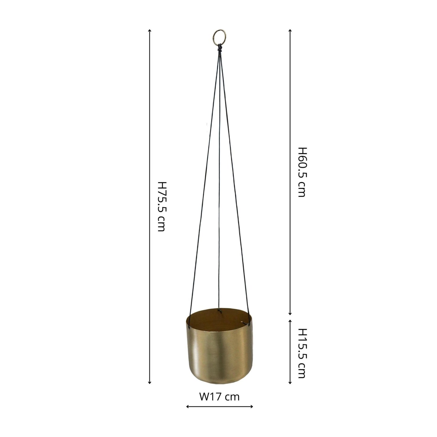 Skandi London Hanging Planter in Brass - Large - Skandi London