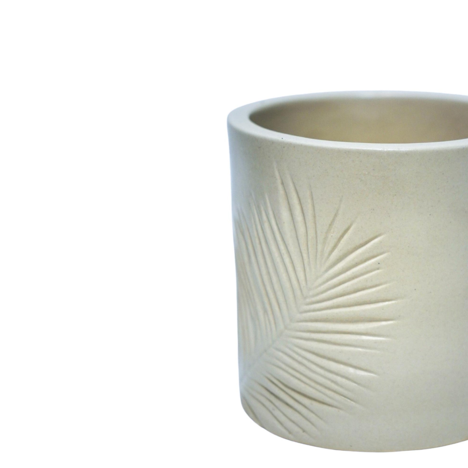 Skandi London Leaf Etched Planter in Ivory - Skandi London