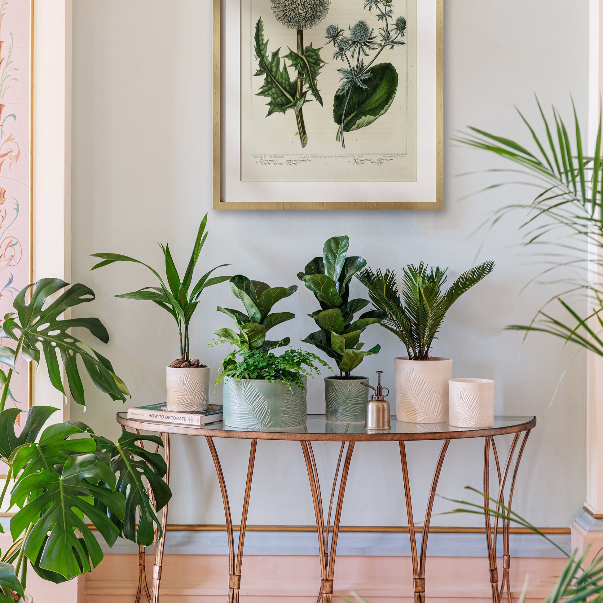 Skandi London Leaf Etched Planter in Ivory - Skandi London
