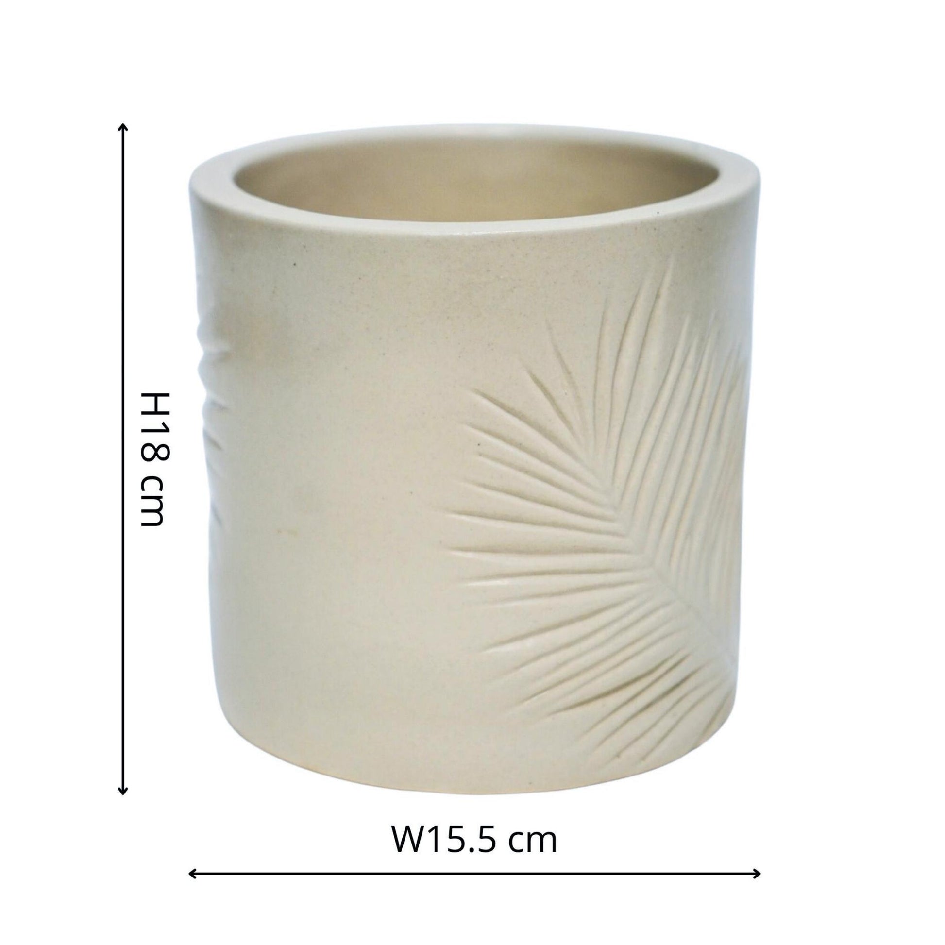 Skandi London Leaf Etched Planter in Ivory - Skandi London