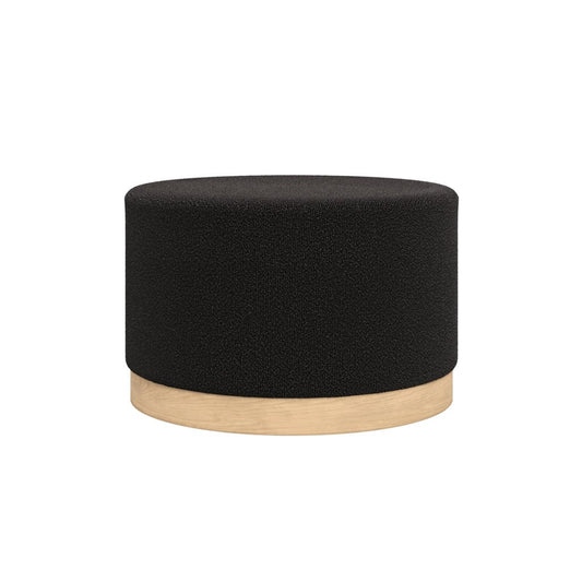Soho Nordic Pouffe Black Boucle & Natural Large - Skandi London
