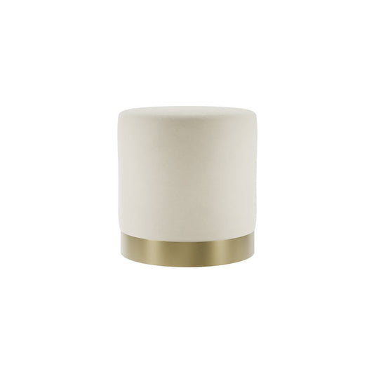 Soho Nordic Pouffe Cream Velvet & Brushed Gold Small - Skandi London