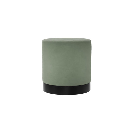 Soho Nordic Pouffe Sage Velvet & Matte Black Small - Skandi London