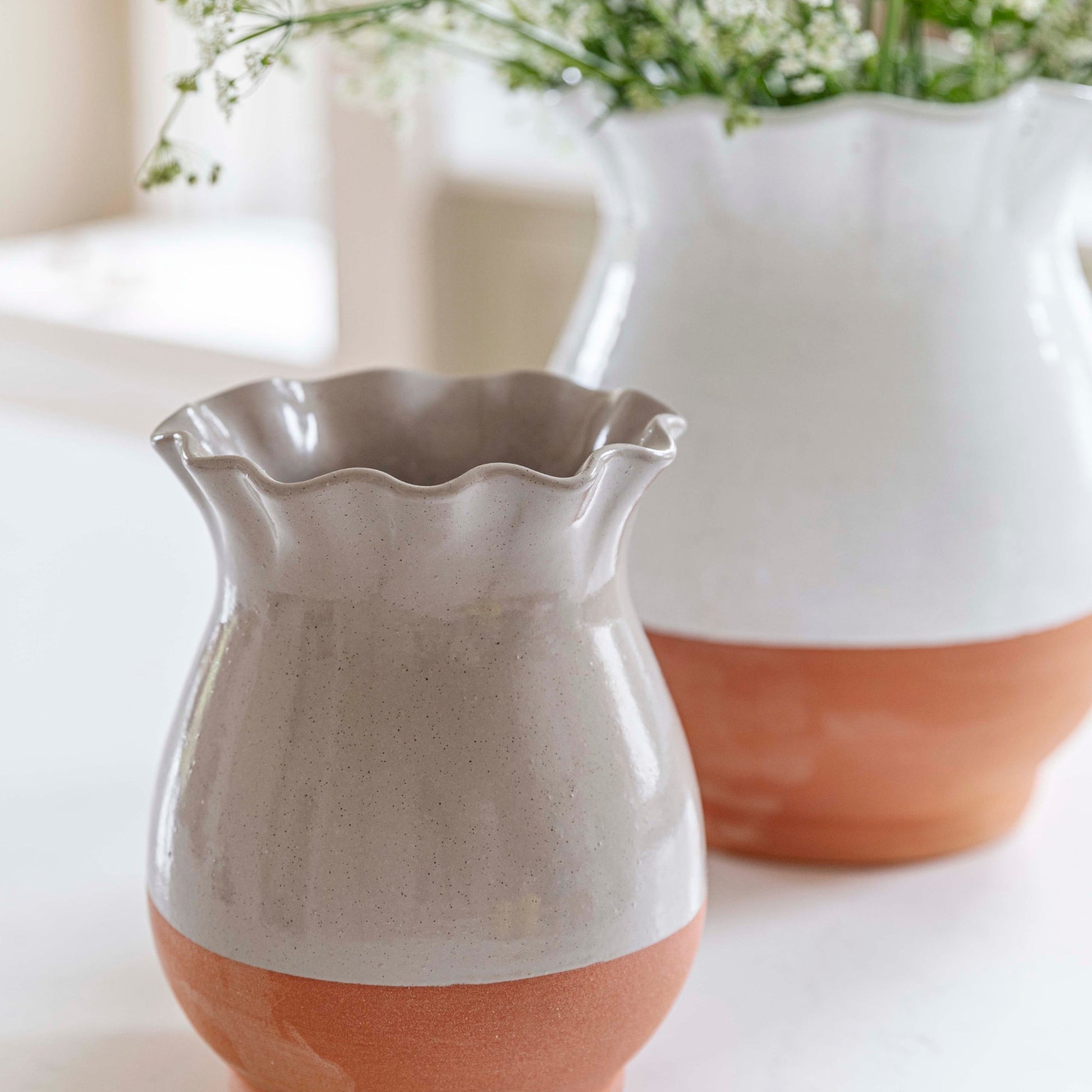 Moreton Ivory Scalloped Vase H30cm - Skandi London