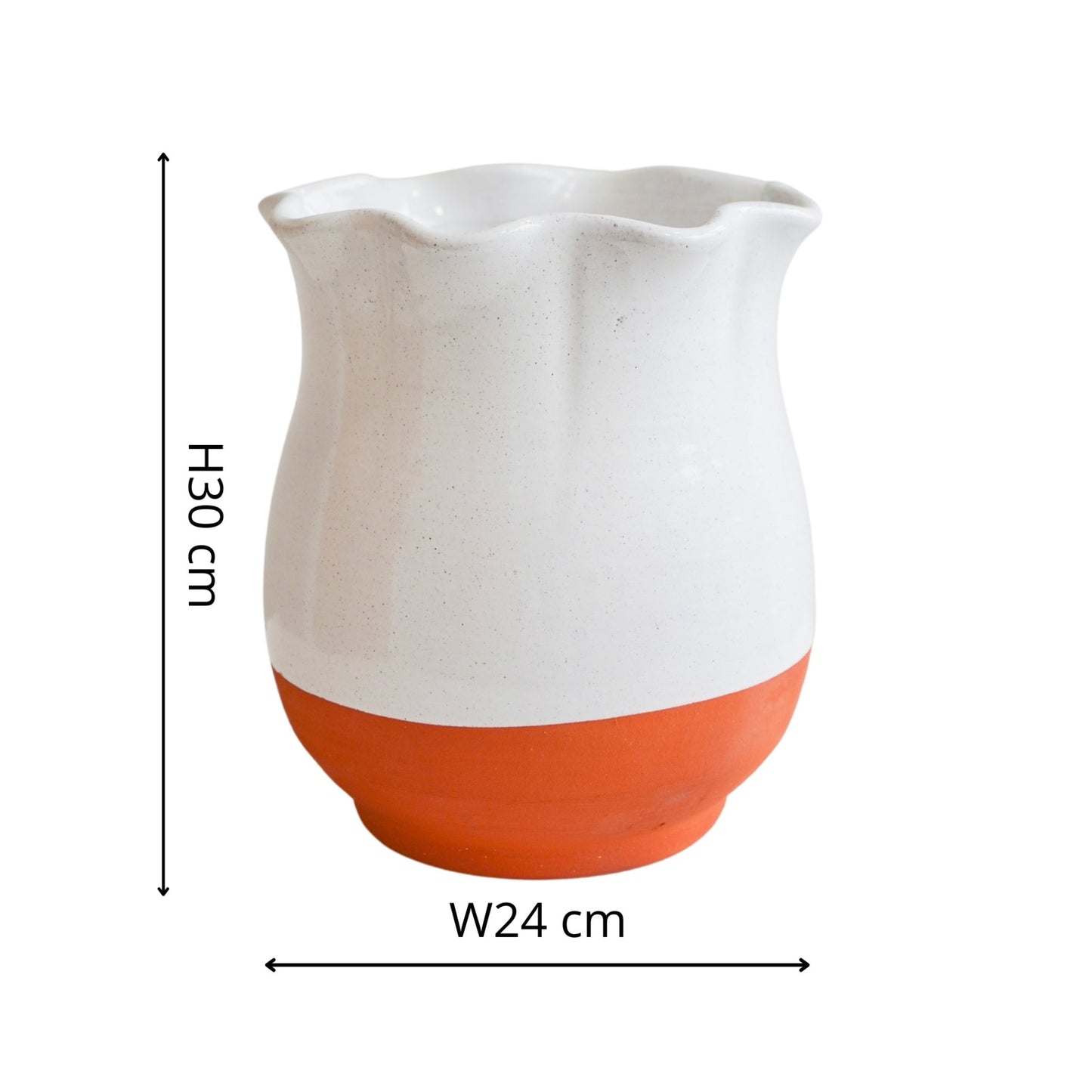 Moreton Ivory Scalloped Vase H30cm - Skandi London