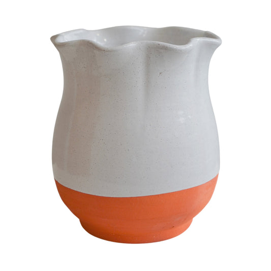 Moreton Oat Scalloped Vase H30cm - Skandi London