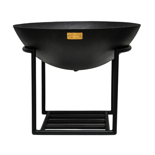 Outdoor Valentin Cast Iron Fire Pit in Black Iron - X Large - Skandi London