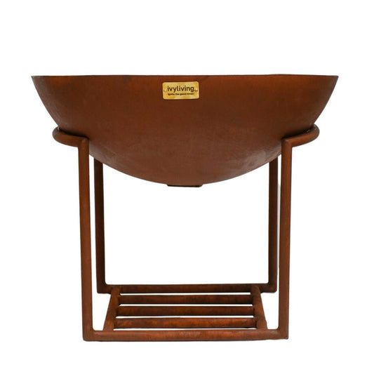 Outdoor Valentin Cast Iron Fire Pit in Rust - X Large - Skandi London