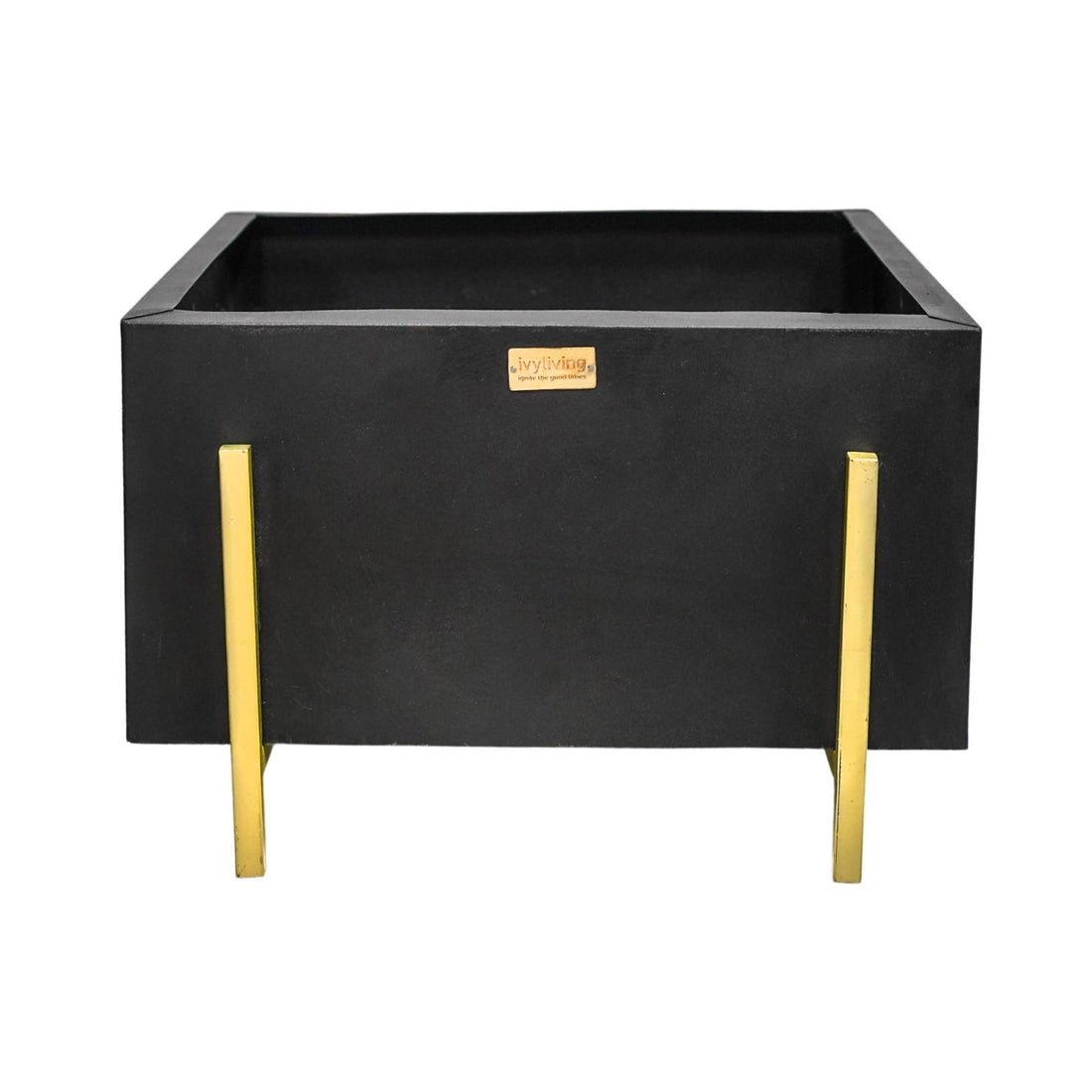 Outdoor Verner Fire Pit in Matt Black/Antique Gold - Skandi London