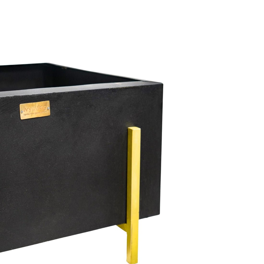 Outdoor Verner Fire Pit in Matt Black/Antique Gold - Skandi London