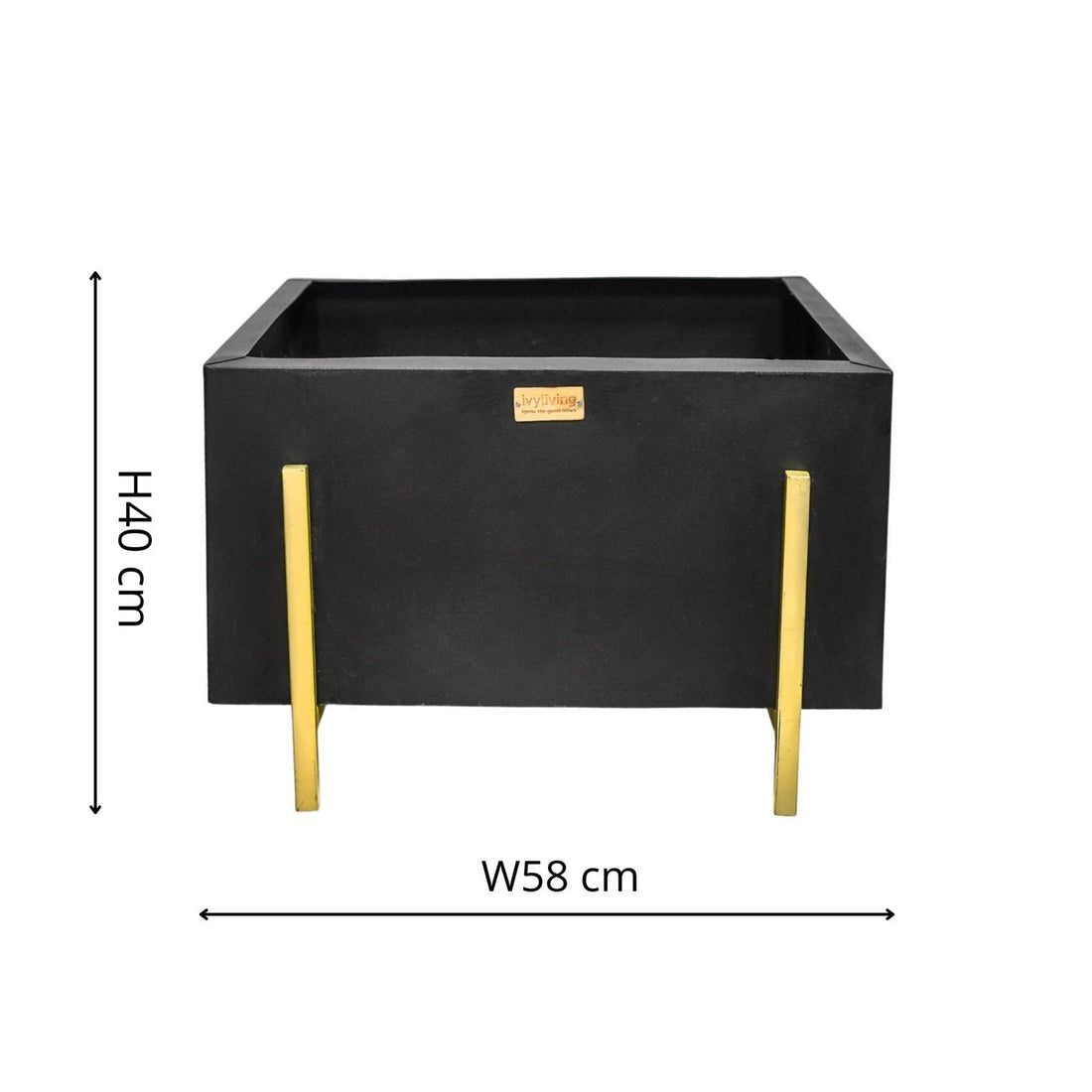 Outdoor Verner Fire Pit in Matt Black/Antique Gold - Skandi London
