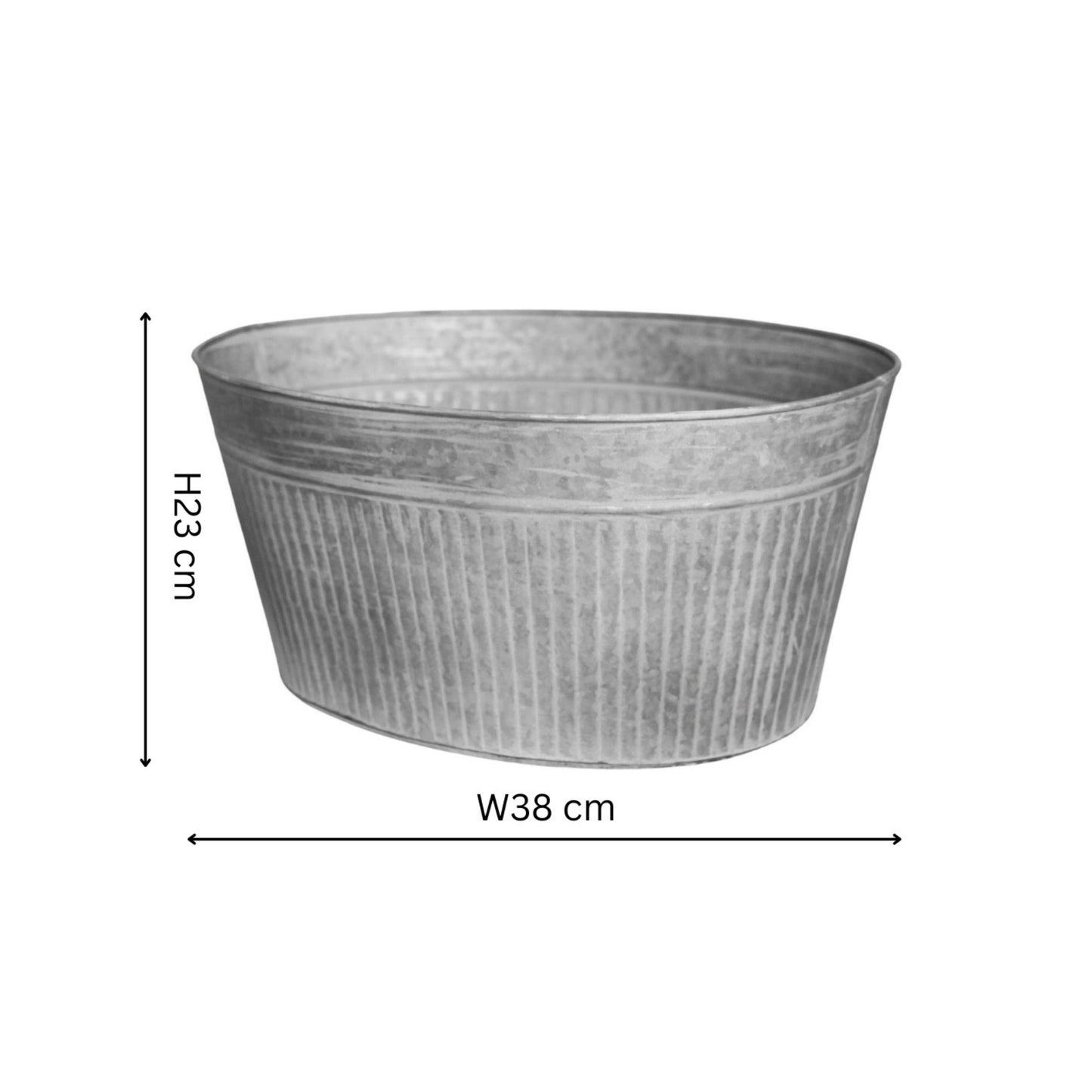 Outdoor Galvanised Trough H23cm W38cm - Skandi London