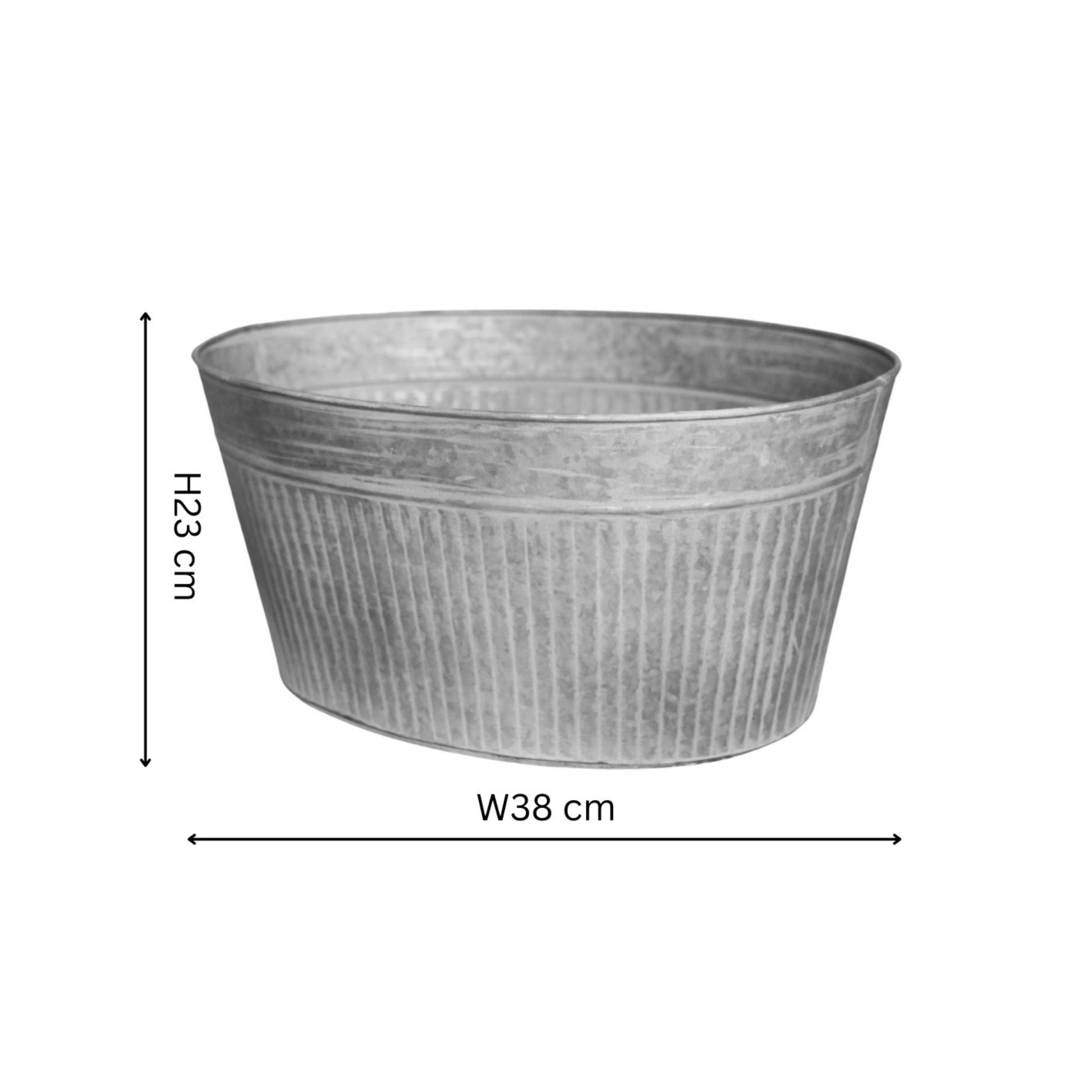 Outdoor Galvanised Trough H23cm W38cm - Skandi London
