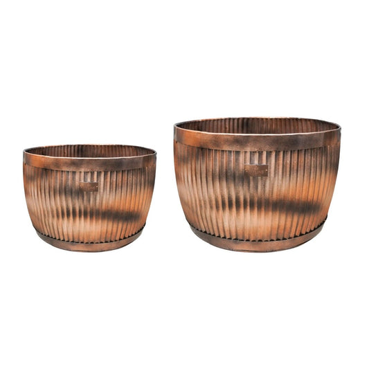Outdoor Ulrica Copper Bowl Planter Set of 3 - Skandi London