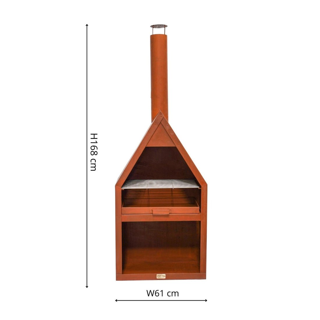 Outdoor Valter Fireplace Rust with Grill Iron - Skandi London