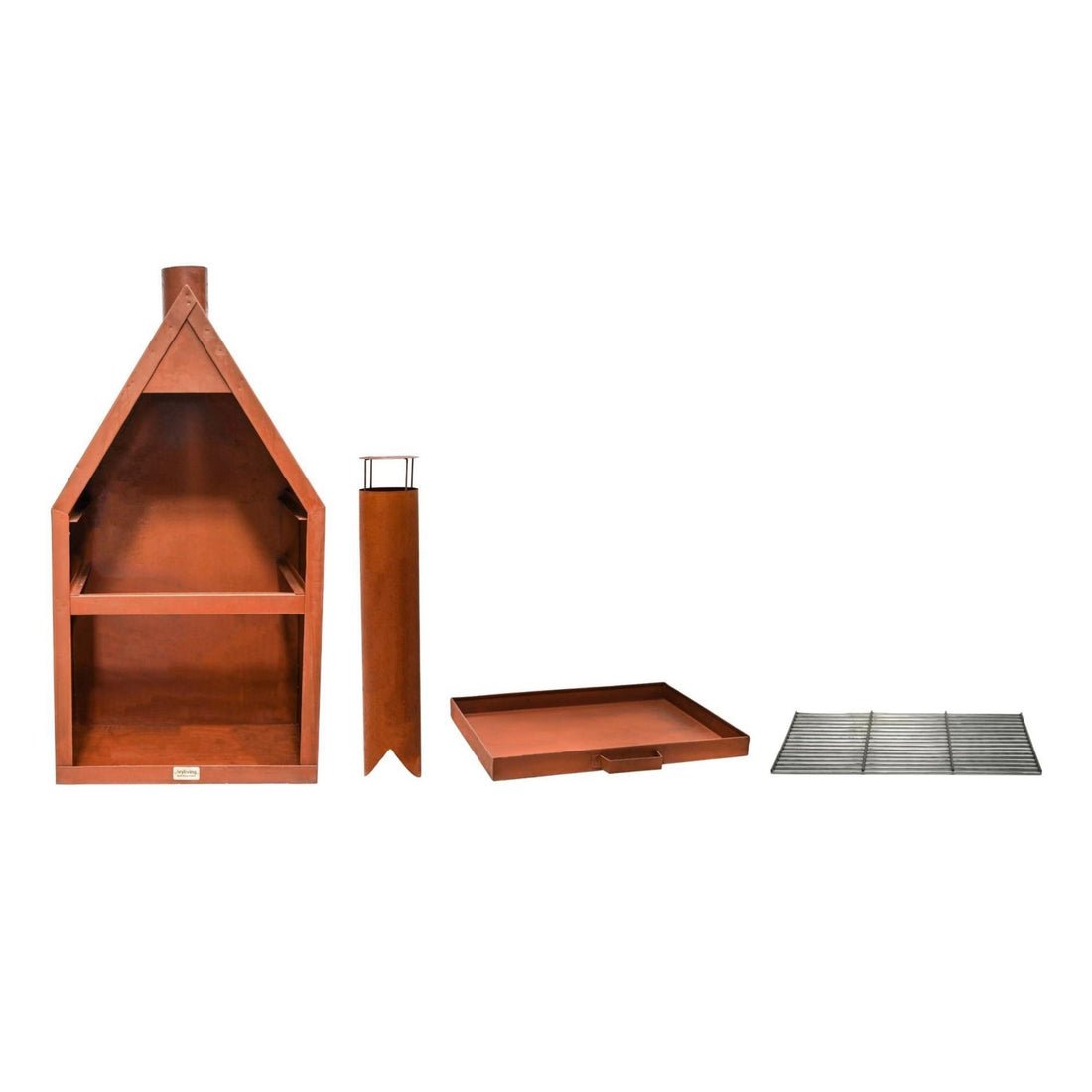 Outdoor Valter Fireplace Rust with Grill Iron - Skandi London