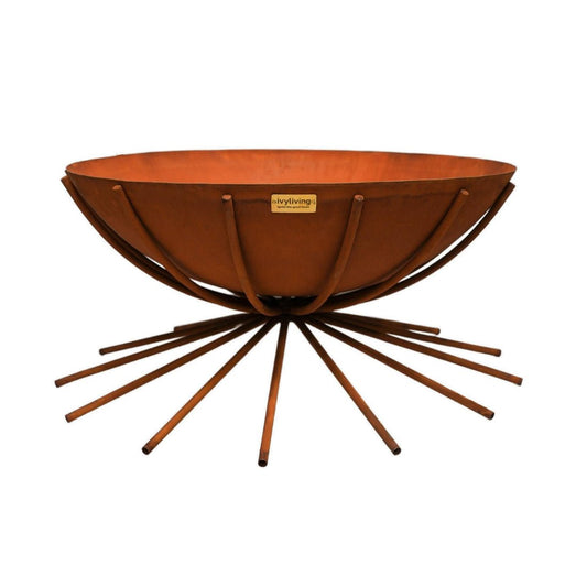 Outdoor Metal Vali Fire Pit in Rust - Skandi London