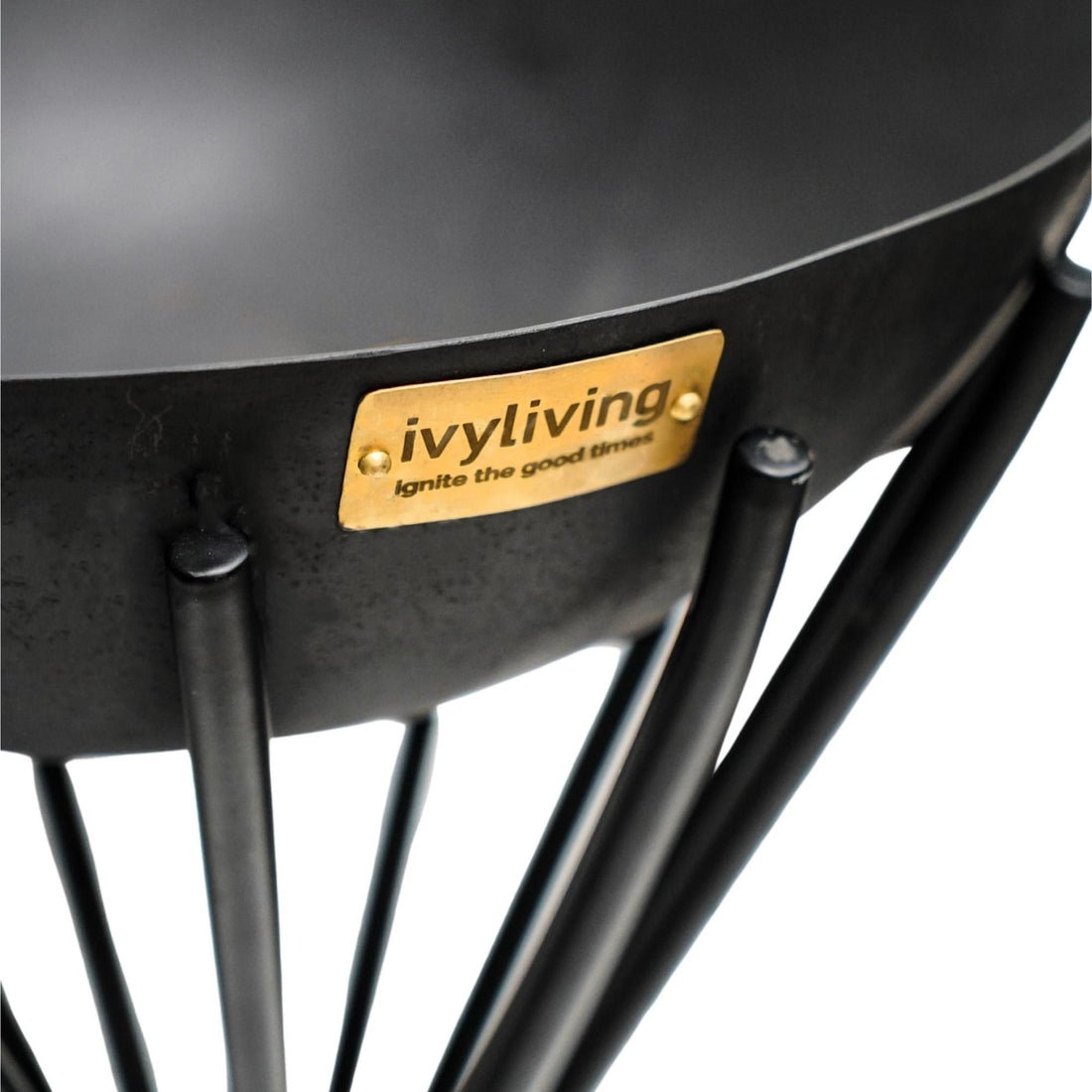 Outdoor Tall Metal Vali Fire Pit in Black - Skandi London