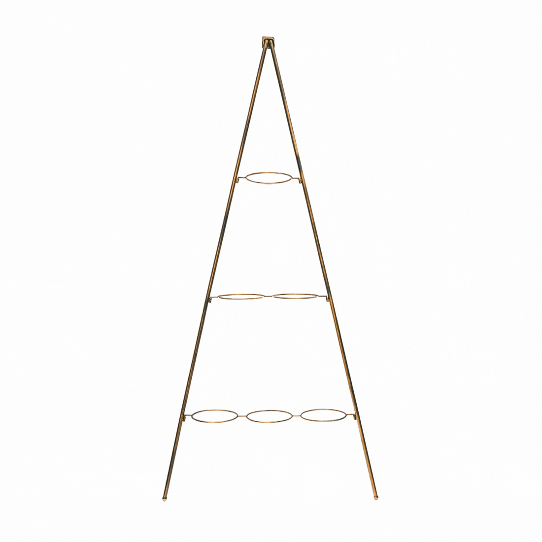 Outdoor Ulrica Vertical Gold Metal Wall Plant Stand with Planters- Medium