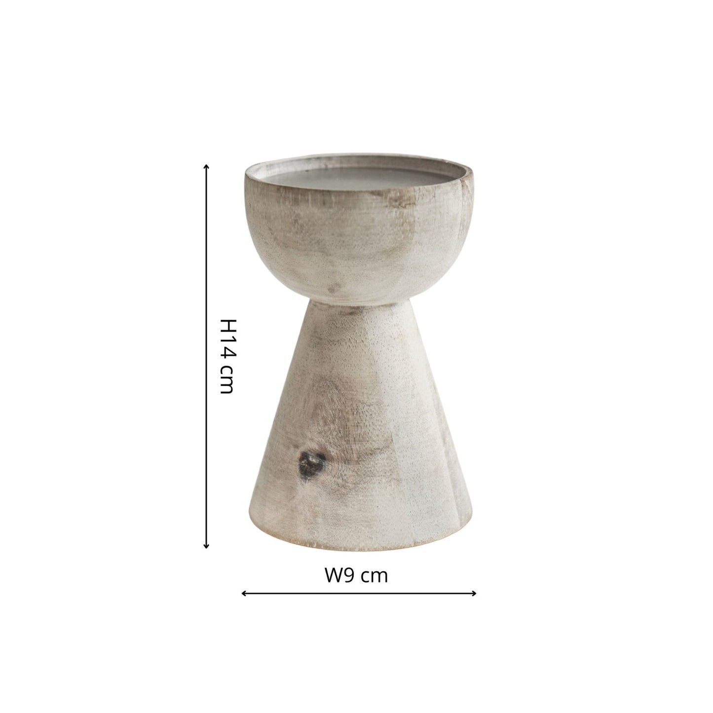 Esbjerg White Wash Wooden Candle Holders 2 Pack - Skandi London