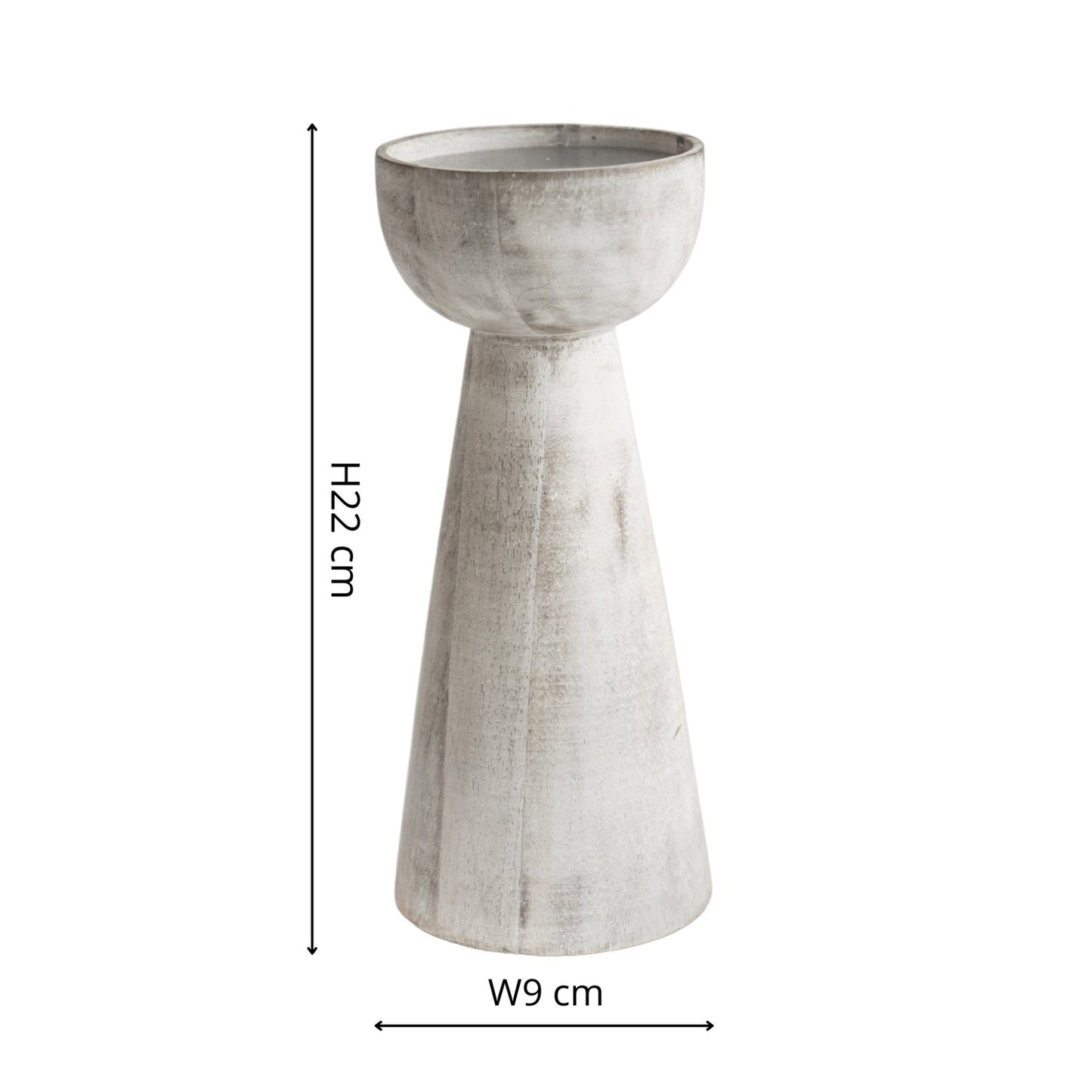 Esbjerg White Wash Wooden Candle Holders 2 Pack - Skandi London