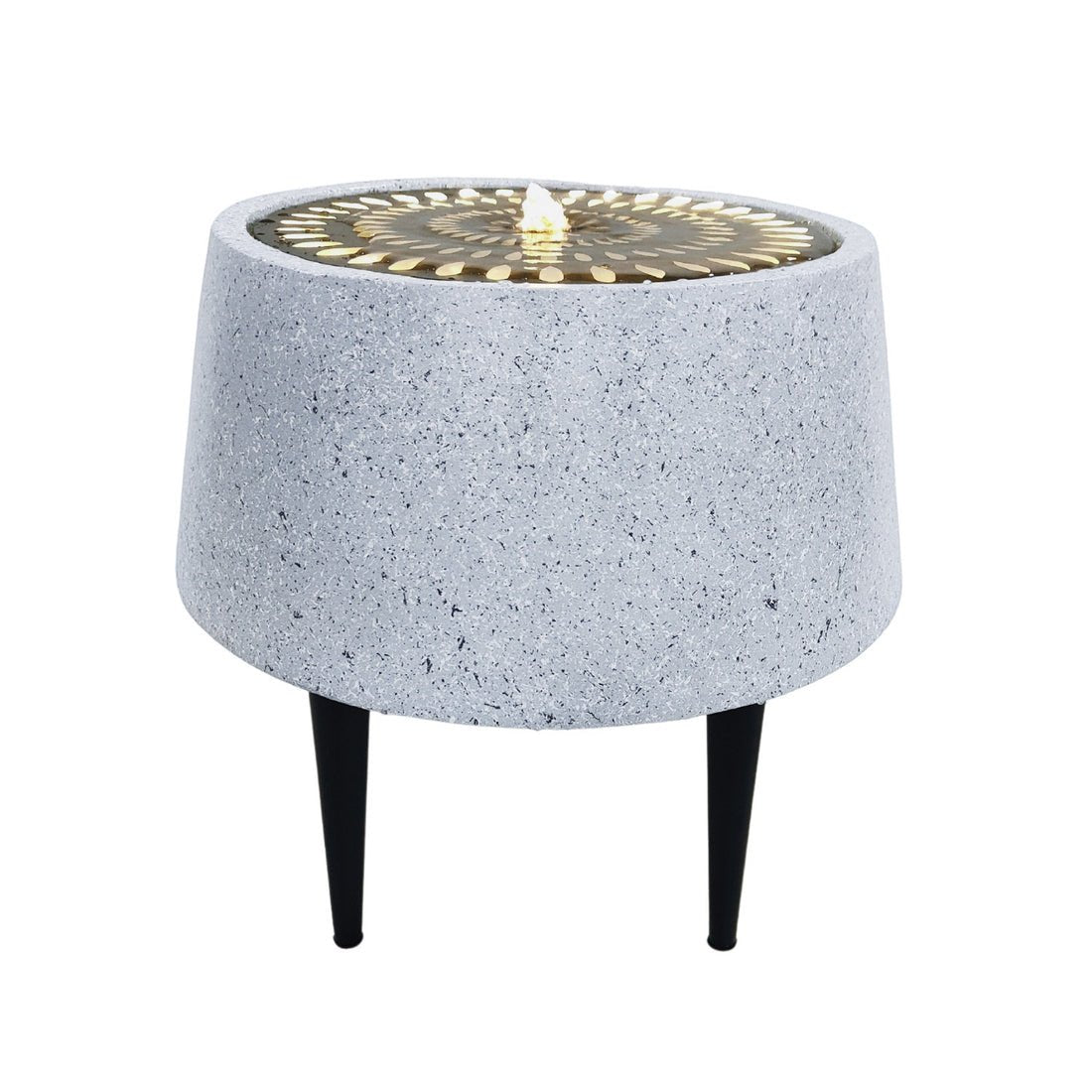 Skandi London Water Feature on Stand with Light Display in Terrazzo & Brass - Skandi London