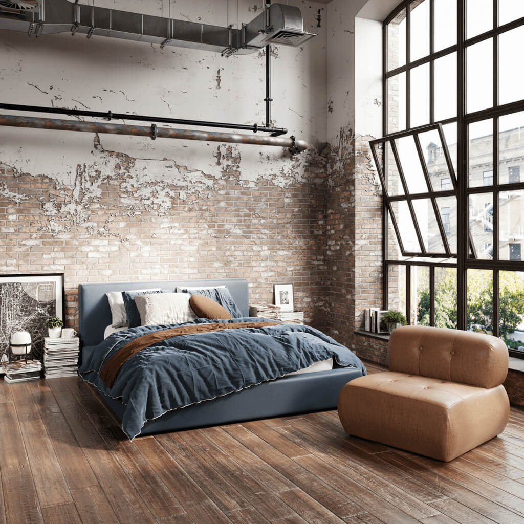 Oslo House Ink Blue Double Bed - Skandi London